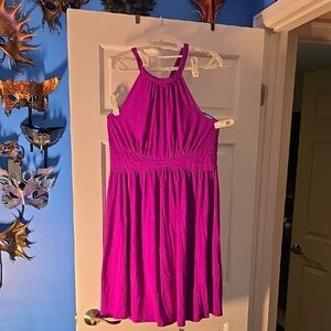 Torrid Fuschia Halter Sundress for Wedding Guest